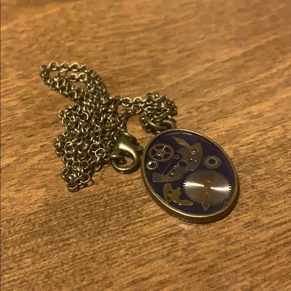 Vintage Antique Watch Gears Necklace 24” chain - Picture 3 of 6